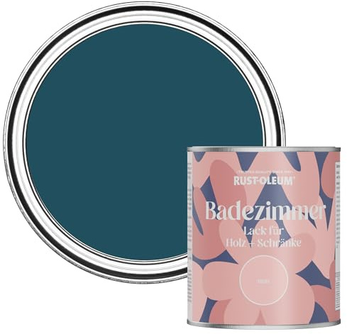 Rust-Oleum Blue Moisture Resistant Bathroom Wood and Cabinet Paint in Matt Finish - Commodore Blue 750ml