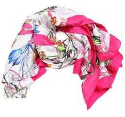 QUEEN HELENA Sciarpa Leggera Invernale Foulard Fantasia Colorato Elegante Donna SC019 (Fucsia, Taglia Unica)