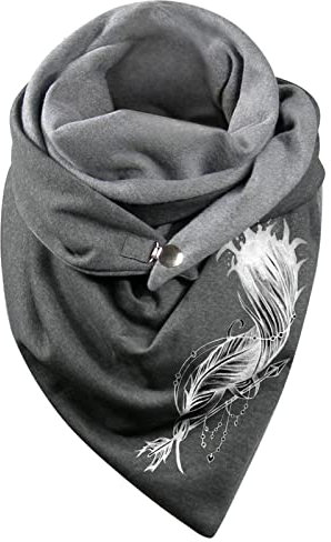 Dreiecksschal, Damen, warm, elegant, aus Baumwolle, schick, Vintage, Schal, leicht, elegant, bestes Geschenk für Ihre Lady, grau, One size