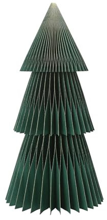 MoDiBa Weihnachtsdeko | 3 teiliger Weihnachtsbaum | 60 cm | Glitzerrand | Christbaum | Recyceltes Papier FSC Zertifiziert (Dunkelgrün)