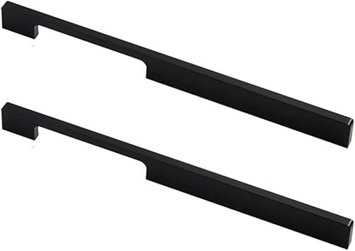 2 Stück schwarzer Möbelgriff Türgriffe, Schrankgriffe, Schubladengriffe, Schranktürgriffe Lang Griffe Schubladengriffe aus Aluminiumlegierung mit Schrauben (500 mm)