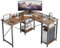 Bestier L-förmiger Schreibtisch mit Reversibler Anordnung, Eckschreibtisch 120CM mit Großer Stauraum, Gaming Schreibtisch L Form, Computertisch mit 2 Kabellöchern, Holzfarbe