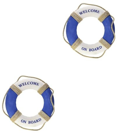 PRETYZOOM 2St Rettungsring Heimtextilien Wand Schiff Begrüßungsschild an der Tür hängende Rettungsringverzierung Lebensretter Boot Wohnkultur schilder das Mittelmeer schmücken Anhänger