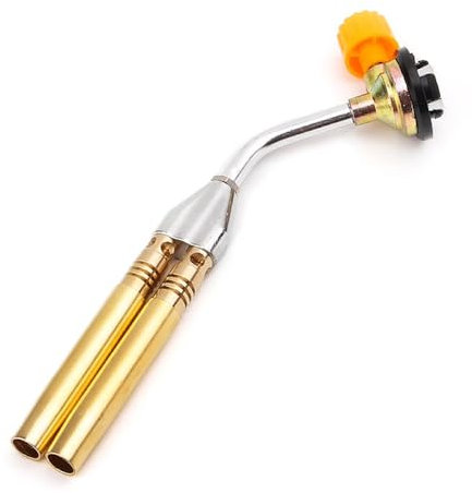 Butane Blow Torch Head, 1300℃ Gas Torch Dual-Nozzle Flame Gun Blow Lighter for Welding, Camping, Cooking, Processing Crafts and Outdoor