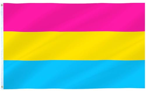 Pansexual Pride Flagge, 90 x 150 cm, für den Außenbereich, Pansexualität, Omnisexualität, Stolz, Monat, Regenbogen-Flagge, Banner, Dekoration für Parade-Party