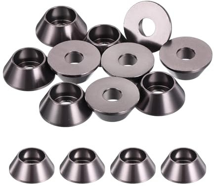 QUARKZMAN M6 Rondelles de Coupelle Conique, Joints en Aluminium Anodisé de Tête de Coupelle pour Vis RC/FPV/PC/Drone/Accessoires Mécaniques Pièces de Modèle, Paquet de 10 (Gris Titane)