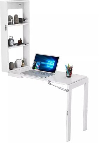 ZPRYZHD Wandtisch Klappküche, Platzsparender Ausziehbarer Computertisch, Geeignet für Schlafzimmer, Wohnzimmer, Arbeitszimmer und Kleines Zimmer, Klapptisch Wohnzimmer(White,110x60x75cm)
