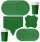 POPOYU Vajilla de fiesta de cumpleaños infantil, color verde, 69 unidades, juego de platos de papel, mantel de papel, tazas, platos, servilletas para Navidad, cumpleaños, bodas, aniversarios (16