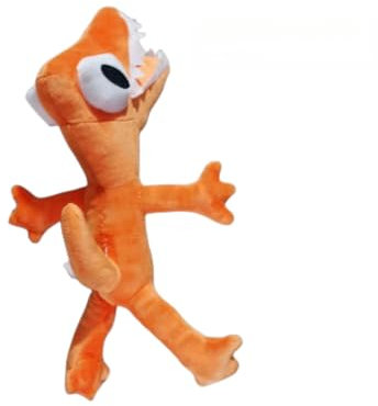 RxinDZ Rainbow Friends Plush Toys Suit,Blue Mouth Water Monster,Doctor's Head,Yellow Duck,Red Dragon,Long Hand Monster for Kinder Birthday Easter and Fans Gifts(Orange Wolf)