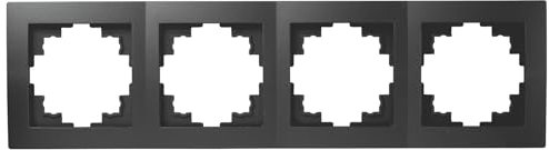McPower Rahmen Flair 4-fach | Design-Schalterrahmen | matt schwarz | IP20 | moderne Linienführung | hochwertige Optik | robust | zeitlos | 294x81mm