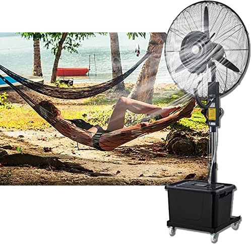 WANGXLGD Ventilador de Base de pulverización al Aire Libre, Ventilador Industrial oscilante de 90 °, Ventilador de pulverización móvil con Tanque de Agua de 11 galones (81cm/31.9in)