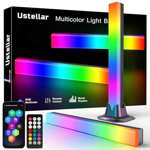 Ustellar LED Lightbar, RGB IC TV Hintergrundbeleuchtung, Smart Musik Sync Gaming Lampe, App Steuerung Dimmbar Ambient Light Bar für PC, TV, Zimmer, Gaming Deko