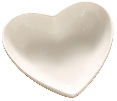 Cabilock Saladier Coeur bol à collation ramequins bol coeur saint valentin bol de pâtes en forme de coeur saladiers panier à salade bol coeur en céramique bol de fruits blanche