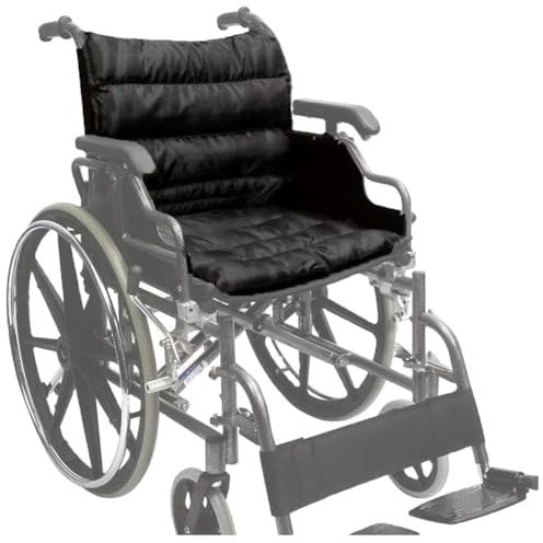 HUTRADE Coussin pour Fauteuil Roulant avec Dossier, Coussin Dorsal Et Siège Anti-Escarres pour Soulagement Coussin Long Orthopédique pour Fauteuil Roulant avec Courroie D'encliquetage