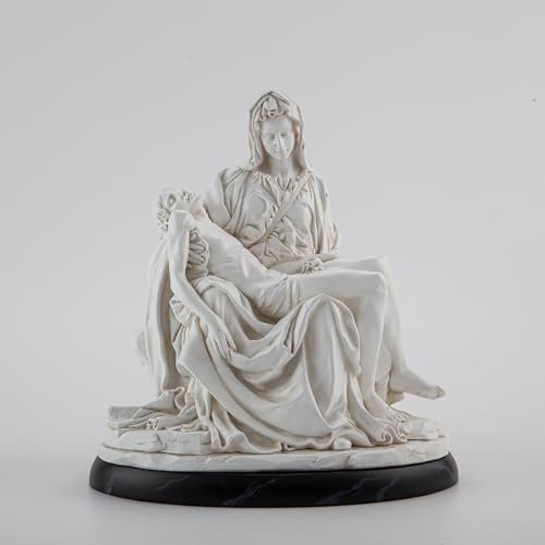 ShineOnAngel Pieta Statue – Michelangelos Pietà Replik Skulptur – handbemalte antike weiße Jesus und Heilige Mutter Madonna 25,4 cm Renaissance Home Decoration Collection