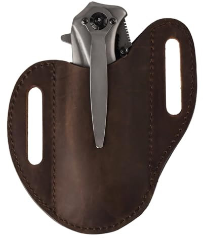EDC Gürtelholster für den Außenbereich, Leder, Klappmesser und Multi-Tool-Tasche mit Gürtelschlaufe