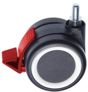 Eliot MOVE 60 dynamic | Schreibtisch-Rollen | M10 Gewinde | 360-Grad drehbar | Eliot Tiny und Original kompatibel | 4er Pack (Rot)