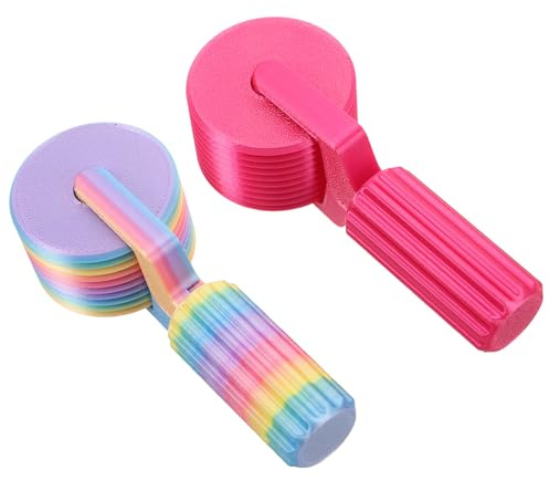 SHINEOFI Lot de 2 Rouleaux à Gaufrer Manuels pour Impression Artistique 3D Rouleau à Peinture Texturé en Caoutchouc Couleur Macaron et Rose Fuchsia Outil Compact pour Création de