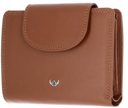 Golden Head Leder Geldbörse Polo RFID Protect Kombischeintasche mit Riegel 1237 Cognac braun