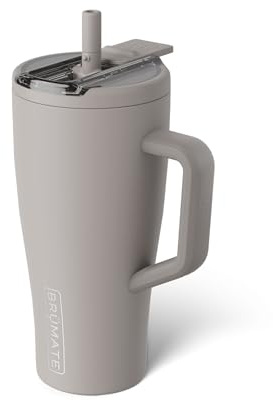 BrüMate Era Flip 900ml Tumbler with Straw and Lid, Water Bottle with Handle | 100% Leakproof Covered Straw, Insulated Metal Cup, Stainless Steel Travel Gym Mug, 30oz, Keeps Drinks Cold, (Mocha)