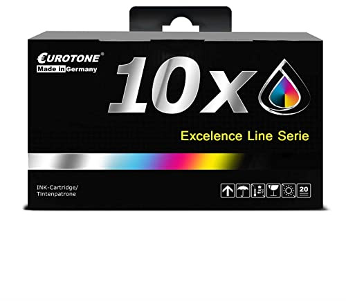 Eurotone Patronen 10x kompatibel für Brother MFC-J220 MFC-J265 MFC-J415 ersetzt LC985 Schwarz Blau Rot Gelb LC-985 mit 25% mehr Leistung