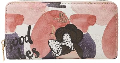 EC Contemporary Coveri Portafoglio Donna in PU, Con Cerniera Zip Around, Grafica Artistica Con Scatola Regalo