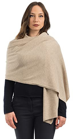 Dalle Piane Cashmere - Stola aus Kaschmir-Gemisch - Made in Italy - Damen, Farbe: Beige, Einheitsgröße