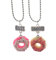 Elegant Rose Set von 2 Halsketten aus Legierung „Best Friends Forever and Ever“, Donuts, kreatives Freundschaftsgeschenk für Mädchen