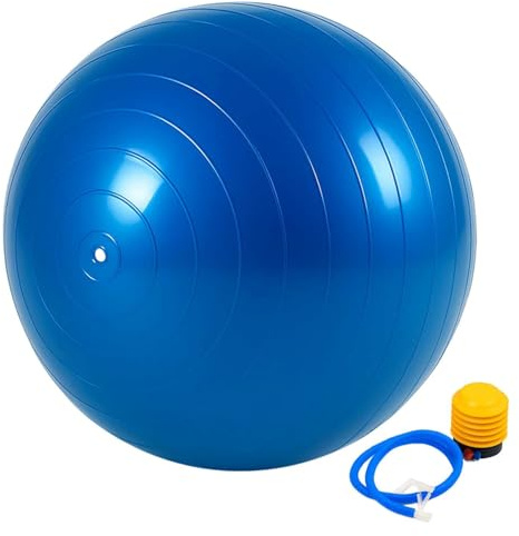 OcioDual 65cm Gymnastikball Sitzball Fitness Yoga Pilates Sport Gymnastik+Pumpe Blau Ball Training for Gym Core Exercise+Pump