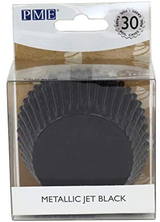 PME - Metallic-Backformen für Cupcakes - Tiefschwarz, Packung mit 30 Stück, Schwarz