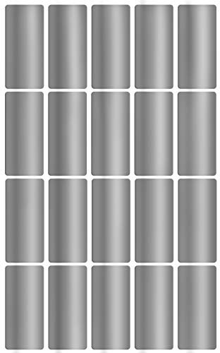 Royal Green Sticker Silber 40 mm x 19 mm rechteckige Aufkleber - 1,5 x 0,7 Zoll viereckige Etiketten im 100 Pack