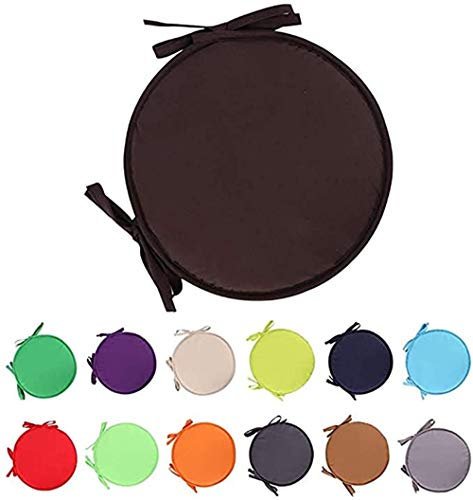 Nicole Knupfer 4er Set Sitzkissen Kissen Rund Filz Waschbare Stuhlkissen für Indoor Outdoor Schalenstuhl Sitzauflage Abnehmbarer (Kaffee,38 cm Durchmesser)