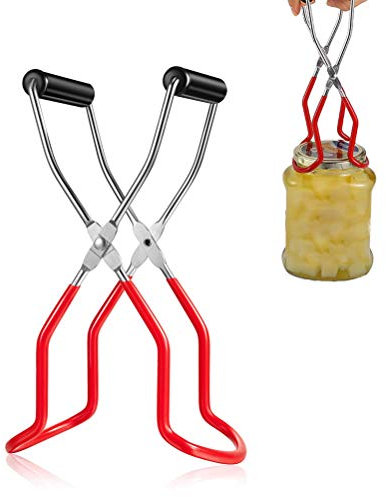 Canning Jar Lifter, Jam Jar Tongs & Preserve Jar Lifters Anti-scalding Lifter Jar Grip for Jam Making, Stainless Steel Jar Lifter with Grip Handle, Can Clip Bottle Picker Lifter Kitchen Tools