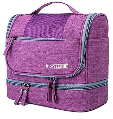 FORRICA Bolsa de Aseo para Hombres Mujeres Organizador Cosmético de Viaje Portátil Bolsa de Maquillaje Grande Bolso de Organizador Impermeable Bolso Cosméticos Morado