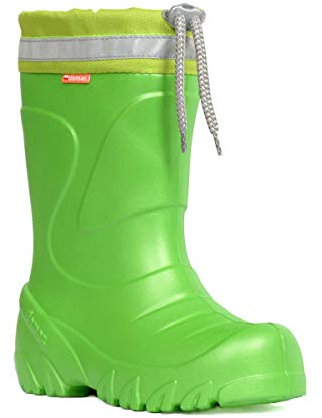 DEMAR Eva federleichte Kinder Gummistiefel mit Stulpe gefüttert Mammut-S (24/25, Grün)
