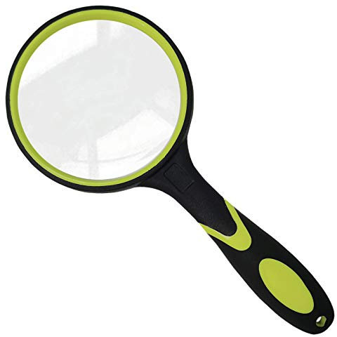 Faumsut 10-fache Lupe zum Lesen, für Hobbys, Wissenschaftsbücher, Zeitungen, Hobby, Beobachtung, Premium, rutschfest, weicher Handschaft für Senioren