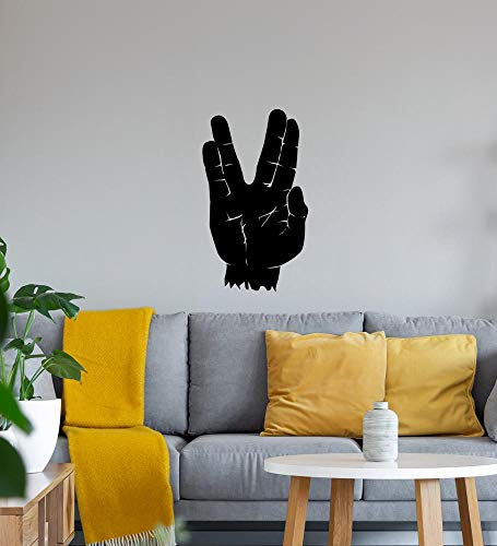 Spock Vulkanier Gruß Wandtattoo Schwarz Aufkleber 40 x 69 cm