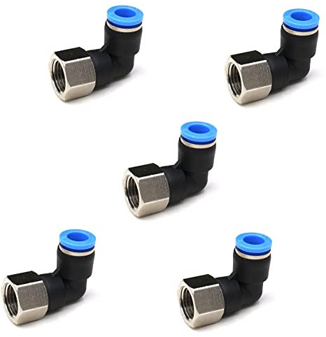 CEKER 6 mm Innengewinde, Airlines, Steckverschraubungen, 90 Grad, zum Anschluss von Armaturen, PL 6 mm Schlauch, Odx0.3 cm NPT Gewinde, Schnellverbindungsschlauch-Armaturen, 2 Packungen