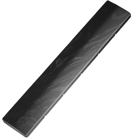 Faluber Handballenauflage aus Holz, 440 mm Länge und 20 mm Dicke für Groß Tastatur, Schwarze Beschichtung, mit Rutschfestem Fußpolster, Komfort und Stabilität (groß, schwarze Beschichtung)