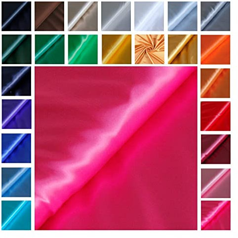 Satin Glänzend - Futterstoff -glänzender Dekostoff - Polyester Seide - günstiger Futterstoff - Faschingsseide - 100% Polyester *Ab 50cm x 145 cm, Farbe: 027 pink