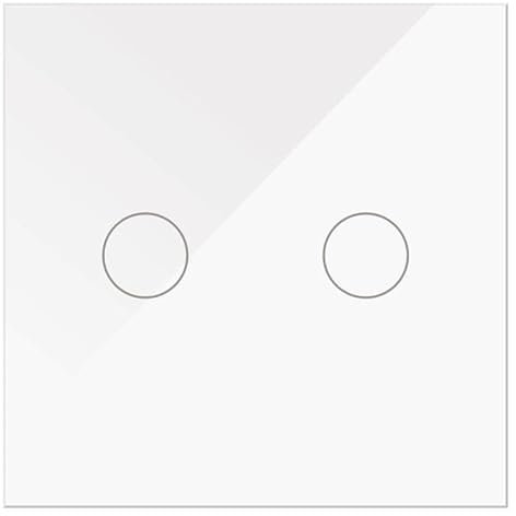 WESA – Interrupteur tactile double en verre blanc et encastrable. Boîtier en verre avec écran tactile, avec matériel de montage et indicateur LED