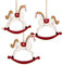 Logbuch-Verlag 3 Weihnachtsanhänger Holz Weihnachten Pferdchen Anhänger Baumschmuck rot weiß 9 cm