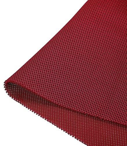 sourcing map Speaker Grill Cloth 40 x 55 Inch Stereo Mesh Fabric Protective Dustproof Cloth for Home Speaker Repair Red
