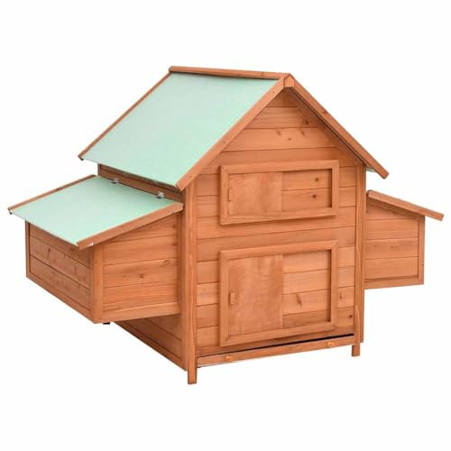 vidaXL Tannenholz Massiv Hühnerstall 150x96x110cm Hühnervoliere Hühnerhaus