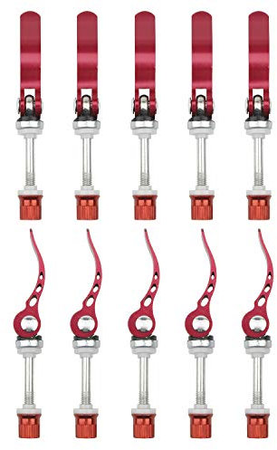 Pxyelec Morsetto per sella bici in lega di alluminio rosso, M6 × 65 mm per legante per bicicletta, morsetto a sgancio rapido, confezione da 10