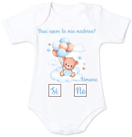 Mr. Gadgets Body neonato personalizzabile Madrina e Padrino (Bimbo)