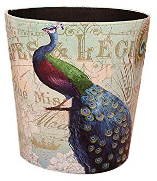 AVRYN Garbage Can,Waste Rubbish Bin,Garbage Can Bin Round large trash can for household use Waste Basket Garbage Can Bin for Bathrooms, Kitchens, Home Offices (Color : Peacock)