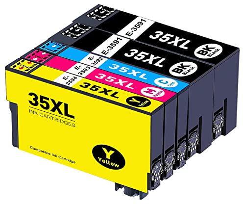 AWSU Druckerpatronen Kompatibel für Epson 35 35XL Tintenpatronen für Workforce Pro WF-4720 WF-4725 WF-4730 WF-4740 Workforce Pro WF-4720DWF WF-4725DWF WF-4730DTWF WF-4740DTWF