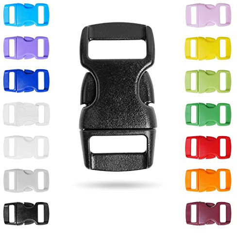 Kleine Steckschnallen für 10 mm breite Gurtbänder, 56 Stück, Bunt, 14 Farben Set, aus Hartplastik, Steckschließer Klickverschluss DIY, Ersatz Steckverschluss, Schnalle Reparatur, Rucksack Gurtschnalle