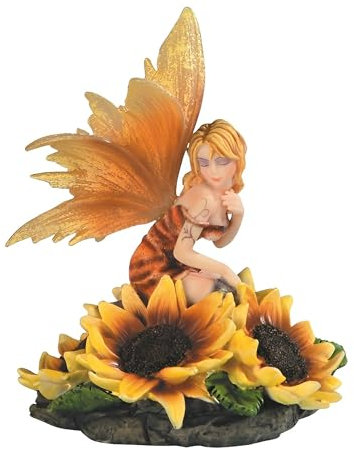 ICE ARMOR 12,7 cm H Blumenfee mit Sonnenblumen, Statue, Fantasie-Dekorationsfigur